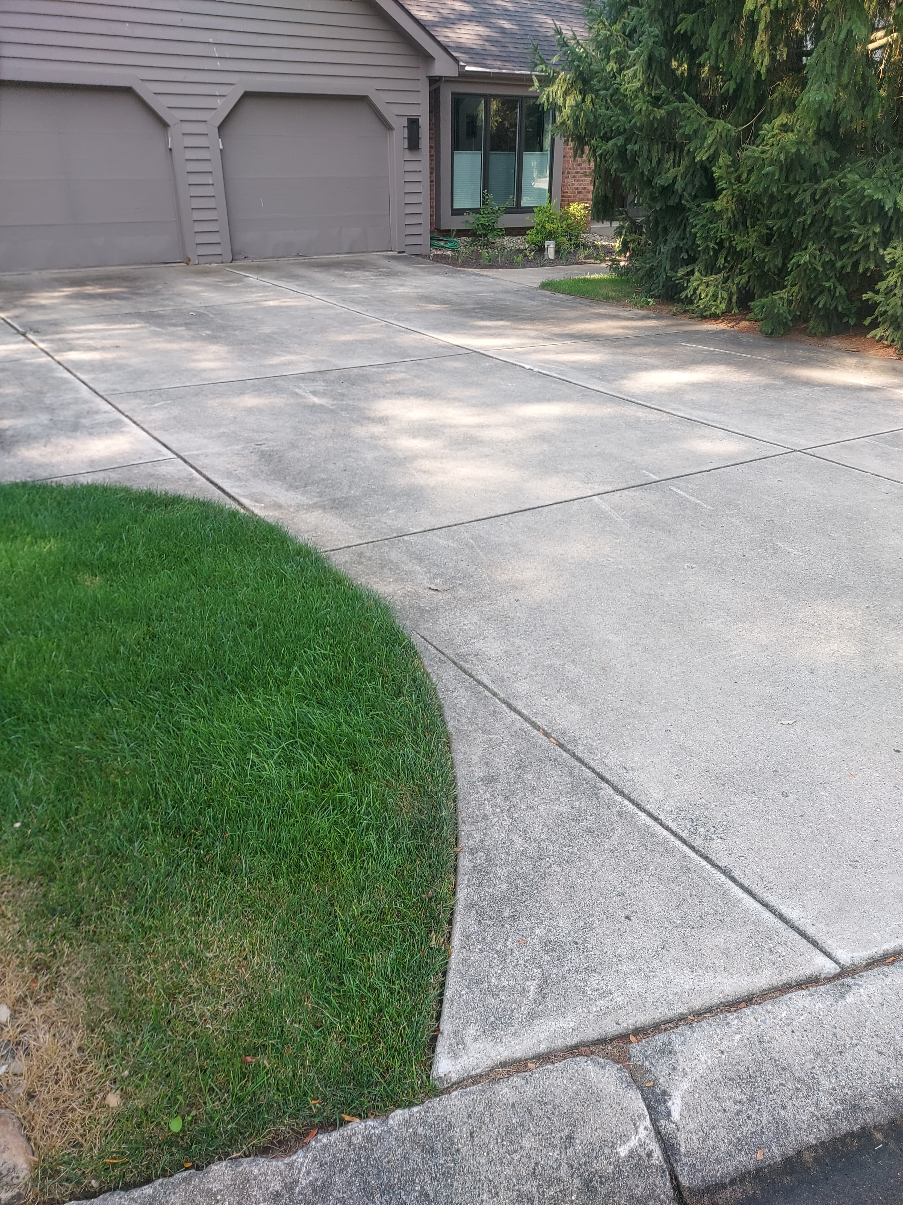 Driveway before pressure washing