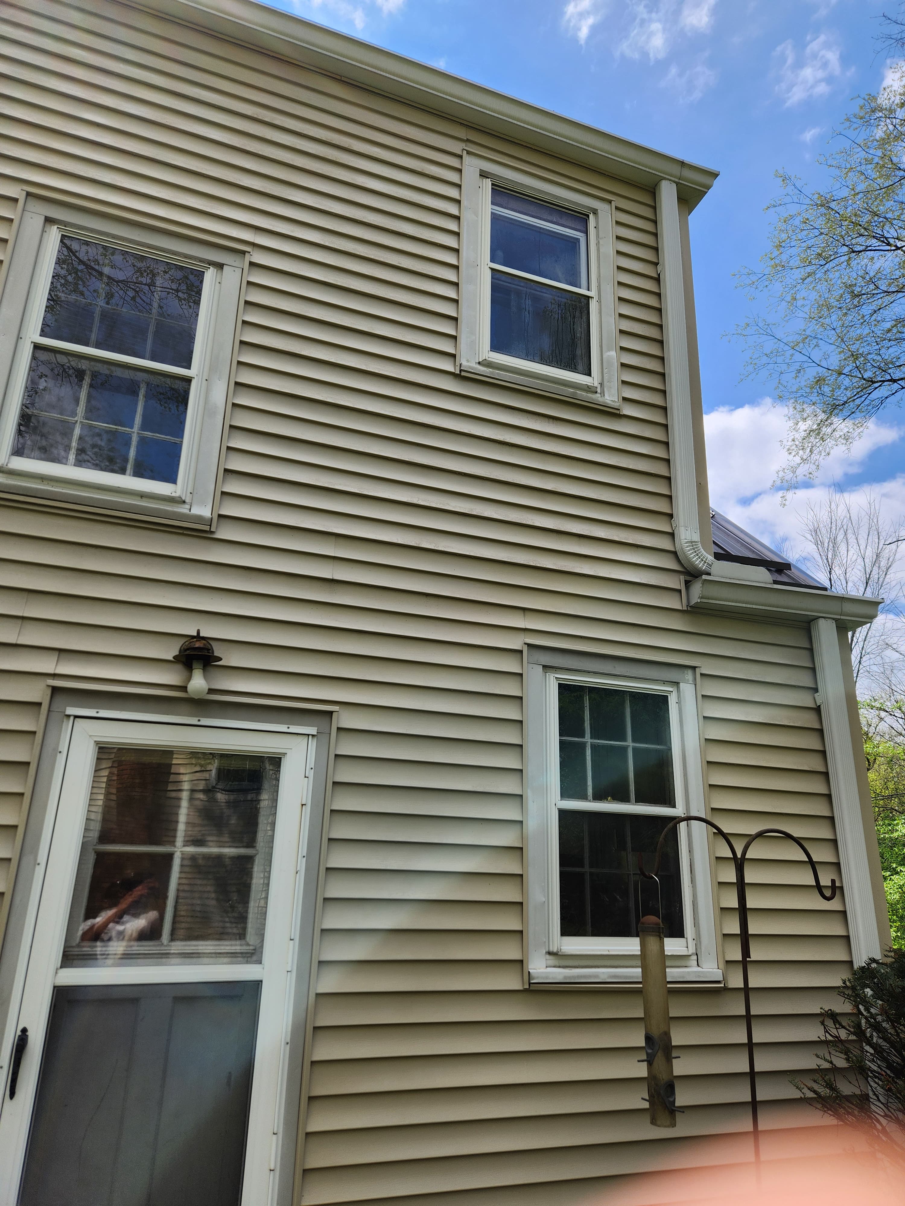 House exterior after pressure washing