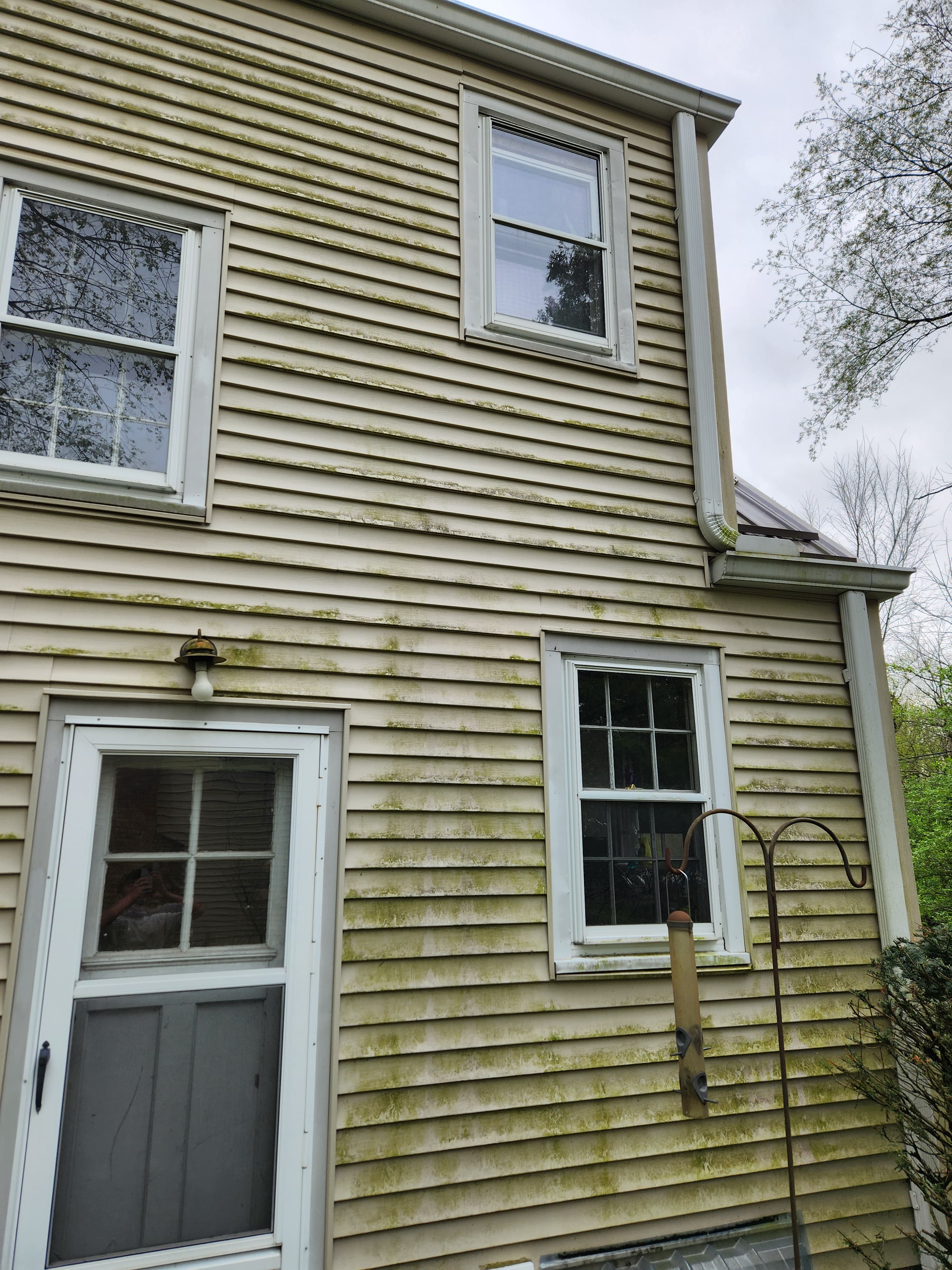 House exterior before pressure washing